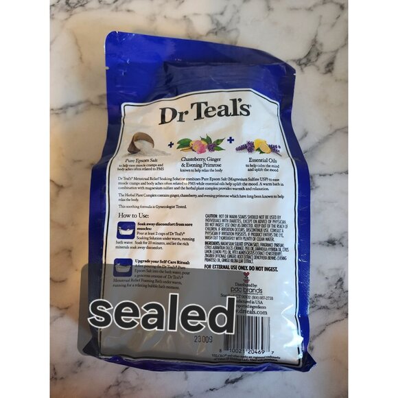 Dr Teals Pure Epsom Salt Soaking Solution Menstrual Relief Herbal Complex 3 lbs - Picture 4 of 5